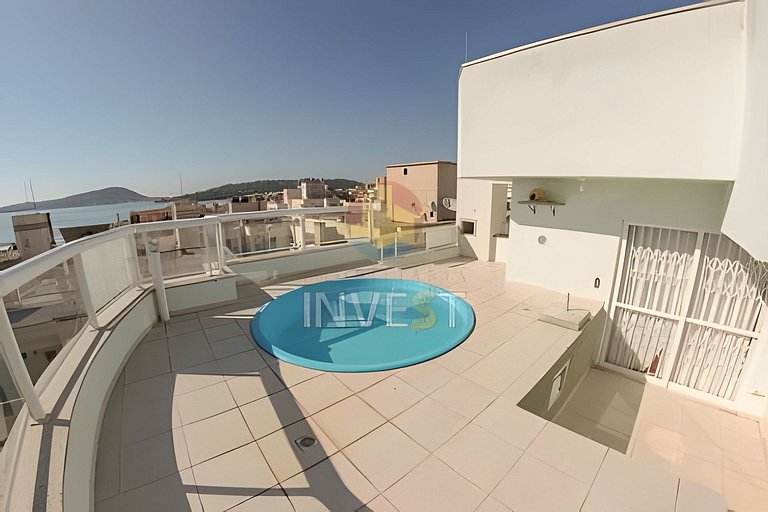 Aluguel Cobertura com piscina e vista mar emBombas